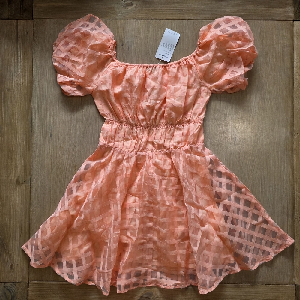 Pretty Garden Peach Off The Shoulder Babydoll Mini Dress – NWT – Women’s Size S - Picture 3 of 11